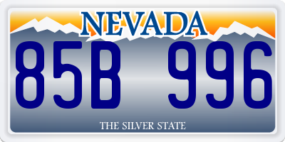 NV license plate 85B996