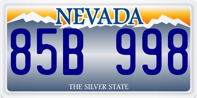 NV license plate 85B998