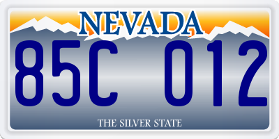 NV license plate 85C012