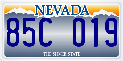 NV license plate 85C019