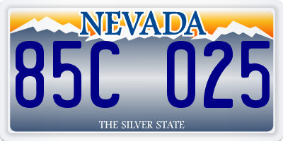 NV license plate 85C025