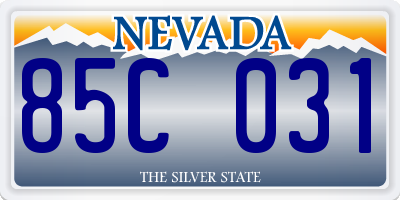 NV license plate 85C031