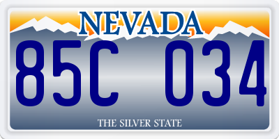 NV license plate 85C034