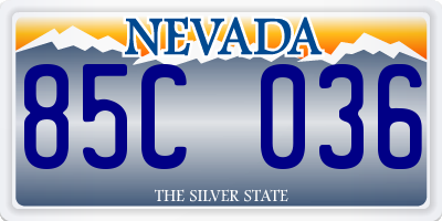 NV license plate 85C036