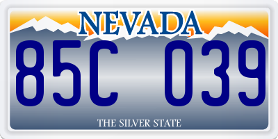 NV license plate 85C039