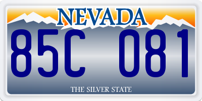 NV license plate 85C081