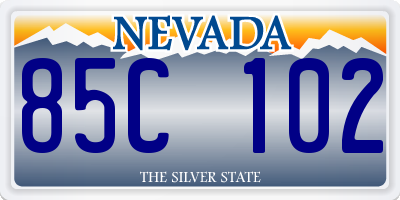 NV license plate 85C102