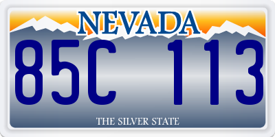 NV license plate 85C113