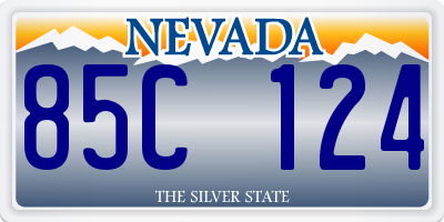 NV license plate 85C124