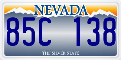 NV license plate 85C138