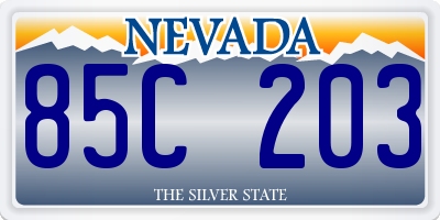 NV license plate 85C203
