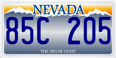 NV license plate 85C205