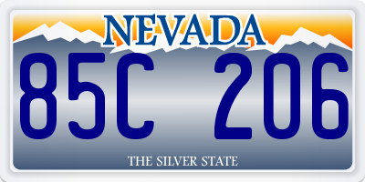 NV license plate 85C206