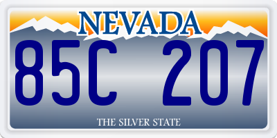 NV license plate 85C207
