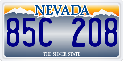 NV license plate 85C208