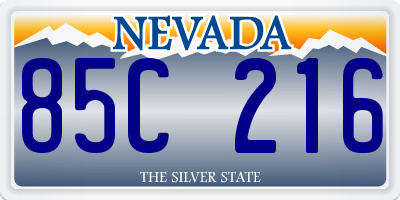NV license plate 85C216