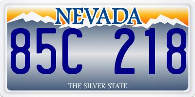 NV license plate 85C218
