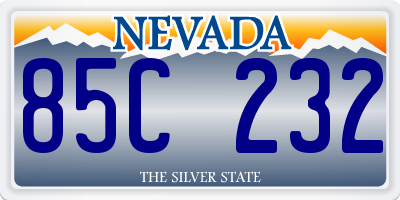 NV license plate 85C232