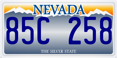 NV license plate 85C258