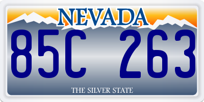 NV license plate 85C263