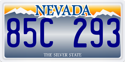 NV license plate 85C293