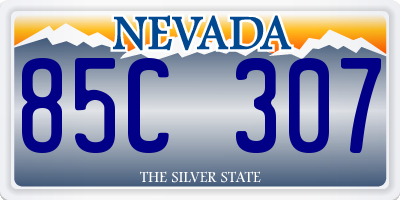 NV license plate 85C307