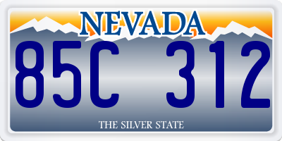 NV license plate 85C312