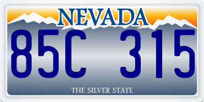 NV license plate 85C315