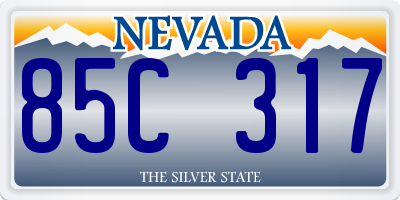 NV license plate 85C317