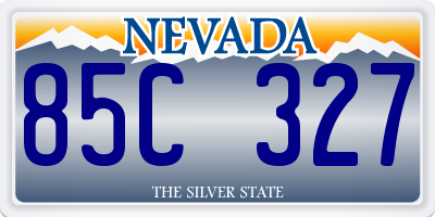 NV license plate 85C327