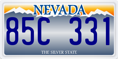 NV license plate 85C331