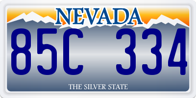 NV license plate 85C334