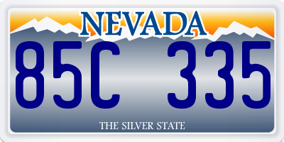 NV license plate 85C335