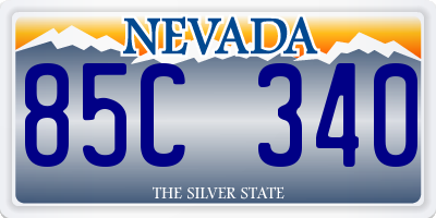 NV license plate 85C340