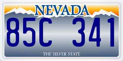 NV license plate 85C341