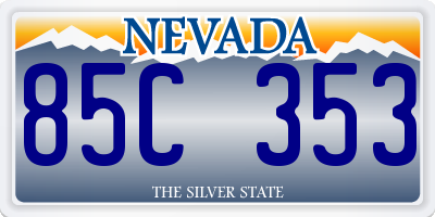 NV license plate 85C353