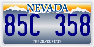 NV license plate 85C358