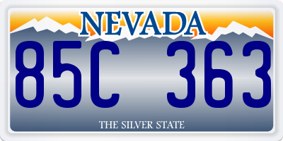 NV license plate 85C363