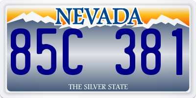 NV license plate 85C381