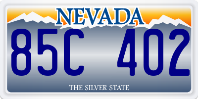 NV license plate 85C402