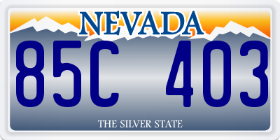NV license plate 85C403