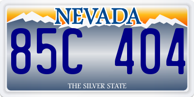 NV license plate 85C404