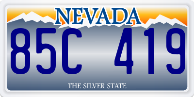 NV license plate 85C419