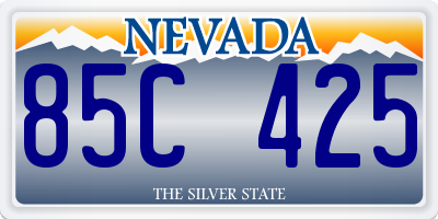 NV license plate 85C425