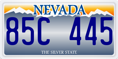 NV license plate 85C445