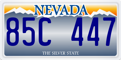 NV license plate 85C447