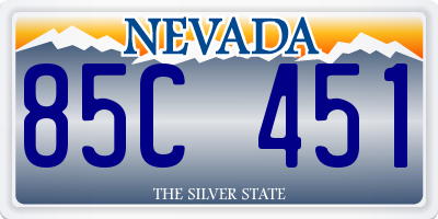 NV license plate 85C451