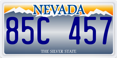 NV license plate 85C457