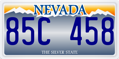 NV license plate 85C458