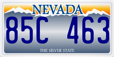 NV license plate 85C463